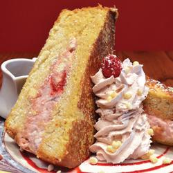 RASPBERRY WHITE CHOCOLATE CHEESECAKE STUFFED FRENCH TOAST